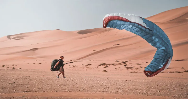 Parasailing in Jaisalmer, Rajasthan Image